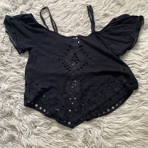 Black off the shoulder top